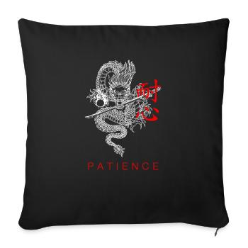 Dragon japonais avec katana Dragon chinois - Housse de coussin décorative 45 x 45 cm - noir - Devant