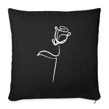 Rose - discreet - Flowers Garden - Rose Love - Sofa pillowcase 17,3'' x 17,3'' (45 x 45 cm) - black - Front