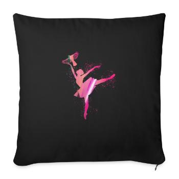 ballerina,bird,graffiti,painting,dancer,pink - Sofa pillowcase 17,3'' x 17,3'' (45 x 45 cm) - black - Front