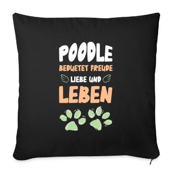 Caniche - Housse de coussin décorative 45 x 45 cm - noir - Devant