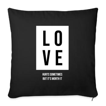 Love hurts - Sofa pillowcase 17,3'' x 17,3'' (45 x 45 cm) - black - Front