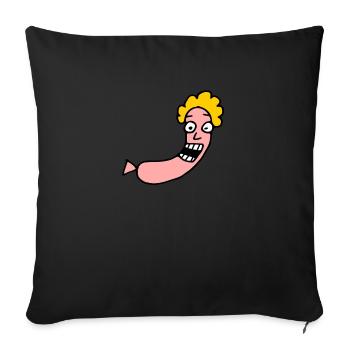Happy Würstchen - Sofakissenbezug 45 x 45 cm - Schwarz - Vorne