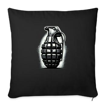 Charge explosive : Grenade à main - Housse de coussin décorative 45 x 45 cm - noir - Devant