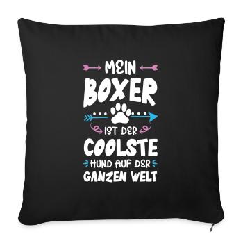 Boxer Dog Saying - Sofa pillowcase 17,3'' x 17,3'' (45 x 45 cm) - black - Front