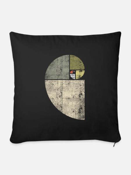 Distressed Fibonacci Spirale - Sofakissenbezug 45 x 45 cm - Schwarz