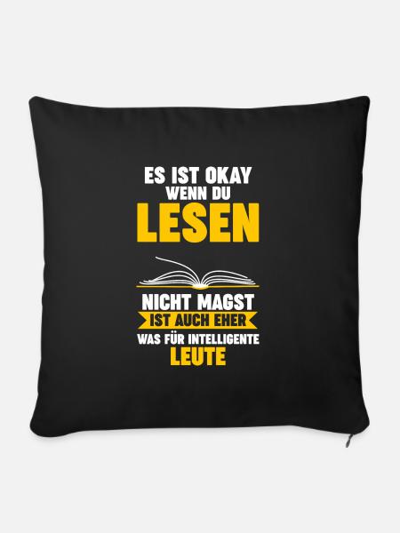Lesen Bücher Leser Geschenk - Sofakissenbezug 45 x 45 cm - Schwarz