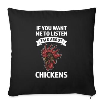 Hühnerhaltung Tierhaltung Geschenk - Sofakissenbezug 45 x 45 cm - Schwarz - Vorne