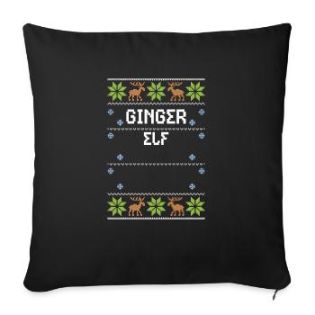 Ginger Elf - Ugly Christmas - Sofakissenbezug 45 x 45 cm - Schwarz - Vorne