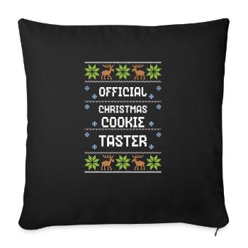 Official Christmas Cookie Button - Sofa pillowcase 17,3'' x 17,3'' (45 x 45 cm) - black - Front