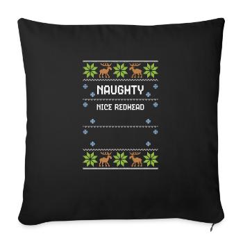 Naughty Nice Redhead - Sofa pillowcase 17,3'' x 17,3'' (45 x 45 cm) - black - Front