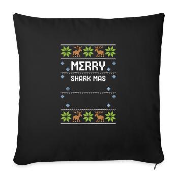 Merry Shark Mas - Ugly Christmas - Sofa pillowcase 17,3'' x 17,3'' (45 x 45 cm) - black - Front