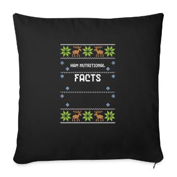 Valeurs nutritives du jambon - Housse de coussin décorative 45 x 45 cm - noir - Devant