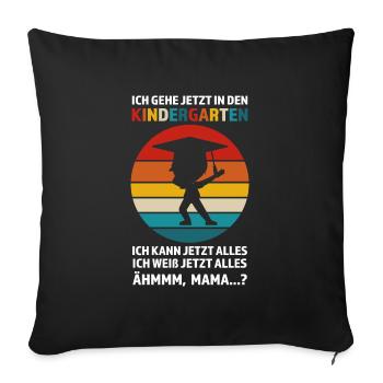 Kindergarten Anfang Kindergartenkind Geschenk - Sofakissenbezug 45 x 45 cm - Schwarz - Vorne