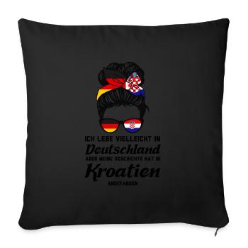 Deutsche Kroatin Deutschland Geschenk - Sofakissenbezug 45 x 45 cm - Schwarz - Vorne