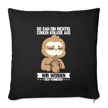 Abschied Kollegin Abschiedsparty Geschenk - Sofakissenbezug 45 x 45 cm - Schwarz - Vorne