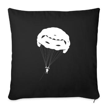Parachute ascensionnel Parapente - Housse de coussin décorative 45 x 45 cm - noir - Devant