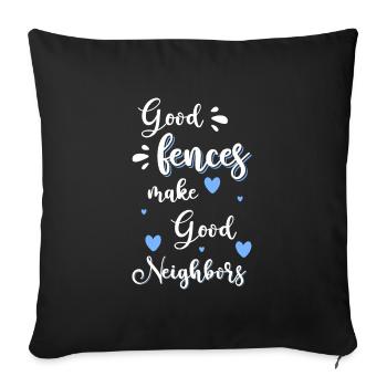 Neighbor's house - Sofa pillowcase 17,3'' x 17,3'' (45 x 45 cm) - black - Front
