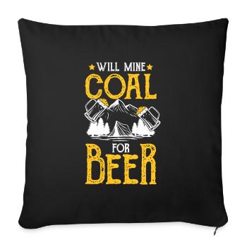 Pierres de profession de copain mineur - Housse de coussin décorative 45 x 45 cm - noir - Devant