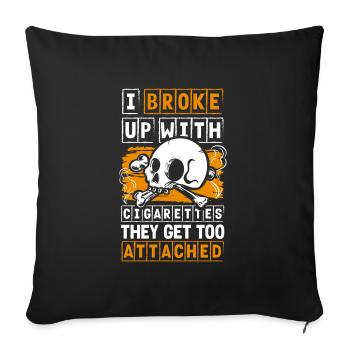 Tabagisme santé non-fumeur - Housse de coussin décorative 45 x 45 cm - noir - Devant