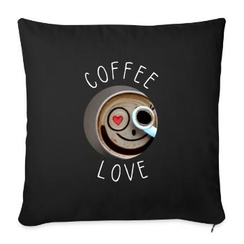 Coffee love - Sofa pillowcase 17,3'' x 17,3'' (45 x 45 cm) - black - Front