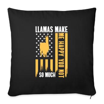 Laine d’animaux de ferme de chameau - Housse de coussin décorative 45 x 45 cm - noir - Devant