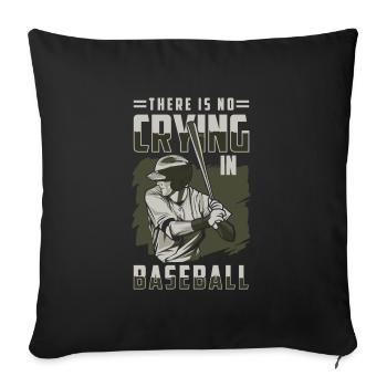 Batte de baseball Amérique Baseballer - Housse de coussin décorative 45 x 45 cm - noir - Devant