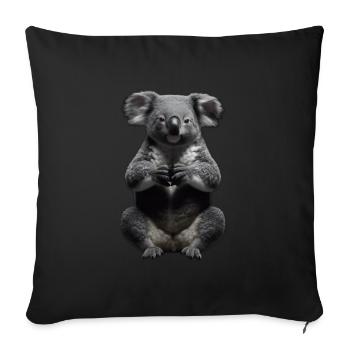 Koala en prière - Housse de coussin décorative 45 x 45 cm - noir - Devant