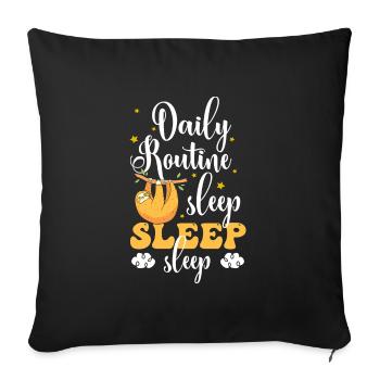 Sleep, Dreaming, Chilling, Tired, - Sofa pillowcase 17,3'' x 17,3'' (45 x 45 cm) - black - Front