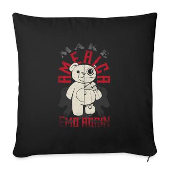 Emoticon Make America Emo Again Emocore Aesthetic - Sofa pillowcase 17,3'' x 17,3'' (45 x 45 cm) - black - Front