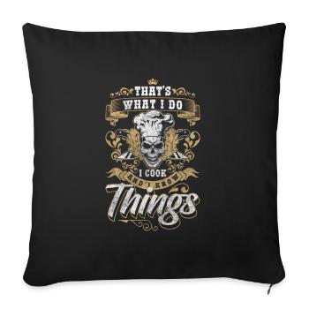 Cook, Chef, Chef, Cook, Hobby Chef - Sofa pillowcase 17,3'' x 17,3'' (45 x 45 cm) - black - Front
