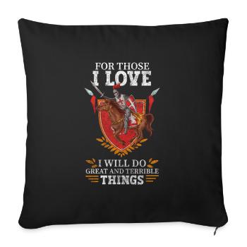 Moyen Âge, Roi, Royaume, Noblesse - Housse de coussin décorative 45 x 45 cm - noir - Devant