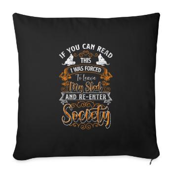 Tobogganing Snow Slope - Sofa pillowcase 17,3'' x 17,3'' (45 x 45 cm) - black - Front