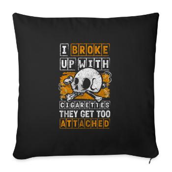 Tabac non-fumeur - Housse de coussin décorative 45 x 45 cm - noir - Devant