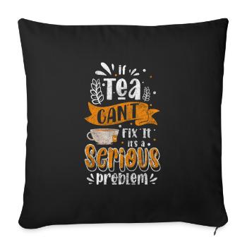 Tea Lover Recreation Teapot - Sofa pillowcase 17,3'' x 17,3'' (45 x 45 cm) - black - Front