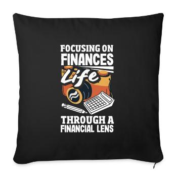 Focusing On Finances Life Through A Financial - Sofa pillowcase 17,3'' x 17,3'' (45 x 45 cm) - black - Front