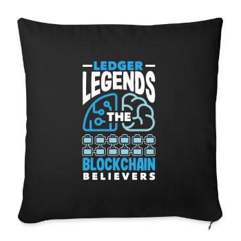 Cryptocurrency AI & Crypto Enthusiast Blockchain - Sofa pillowcase 17,3'' x 17,3'' (45 x 45 cm) - black - Front