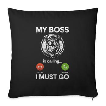 Chien de race pure Combat Chien Maîtresse Combattante - Housse de coussin décorative 45 x 45 cm - noir - Devant