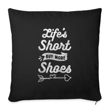 Amateurs de chaussures Femmes Tendance Shopping Addiction - Housse de coussin décorative 45 x 45 cm - noir - Devant