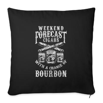 Amateur de cigares, fumeur, tabac, épicurien - Housse de coussin décorative 45 x 45 cm - noir - Devant