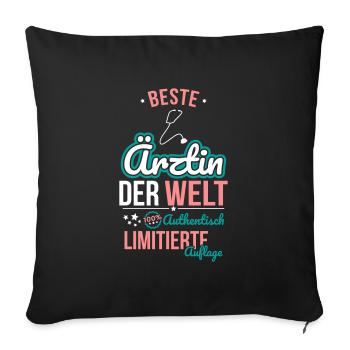 Best Female Doctor in the World - 100% Authentic - Sofa pillowcase 17,3'' x 17,3'' (45 x 45 cm) - black - Front