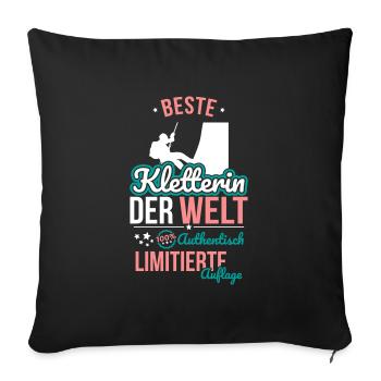 Meilleure grimpeuse du monde - 100 % authentique - Housse de coussin décorative 45 x 45 cm - noir - Devant