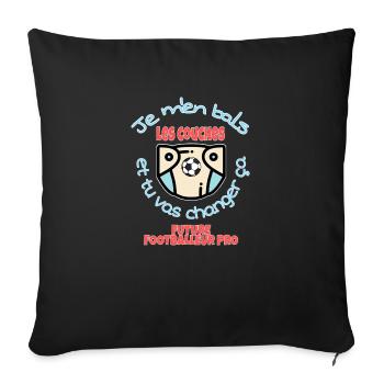 Body foot bébé . humour - Housse de coussin décorative 45 x 45 cm - noir - Devant