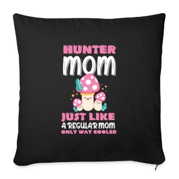 Mushroom pickers and mushroom friends - Sofa pillowcase 17,3'' x 17,3'' (45 x 45 cm) - black - Front