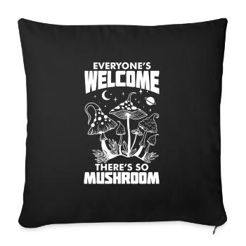 Cueilleurs de champignons et amis champignons - Housse de coussin décorative 45 x 45 cm - noir - Devant