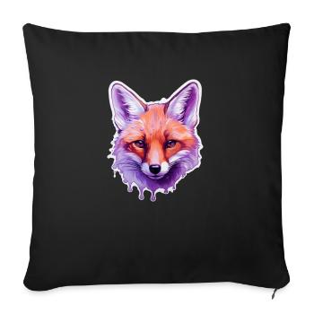 Tête De Renard Coloré - Housse de coussin décorative 45 x 45 cm - noir - Devant