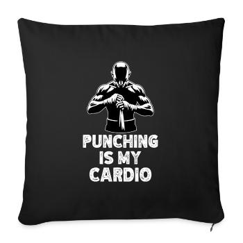 Boxe Boxer Kickboxing Citation - Housse de coussin décorative 45 x 45 cm - noir - Devant