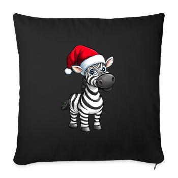 Santa Claus Zebra - Sofa pillowcase 17,3'' x 17,3'' (45 x 45 cm) - black - Front