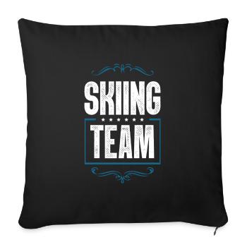 Skiing Team Ski Fahren - Sofakissenbezug 45 x 45 cm - Schwarz - Vorne
