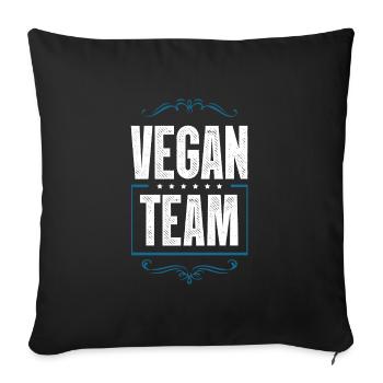 Équipe végétalienne - Housse de coussin décorative 45 x 45 cm - noir - Devant