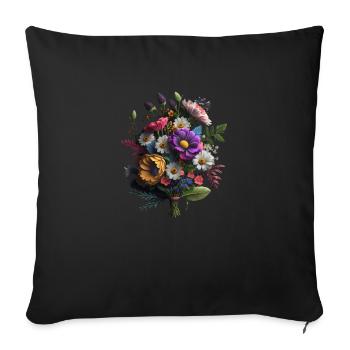 BLUMENSTRAUSS - FRÜHLING - Sofakissenbezug 45 x 45 cm - Schwarz - Vorne